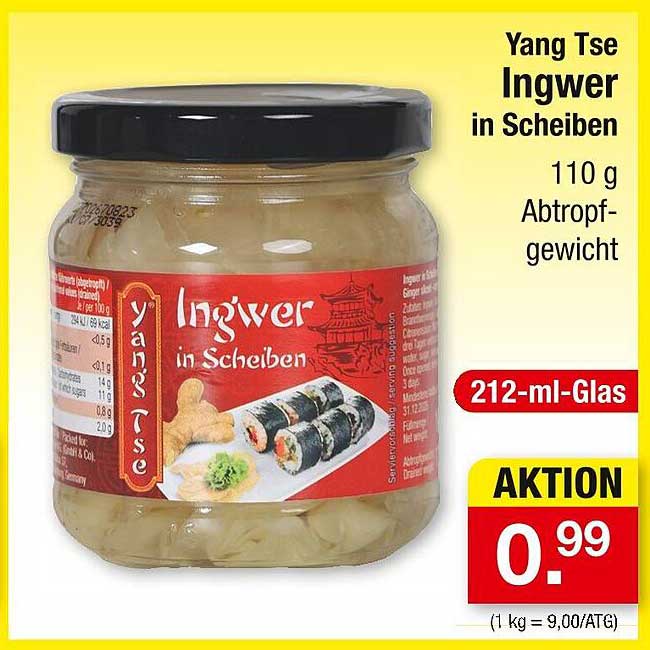Yang Tse Ingwer in Scheiben