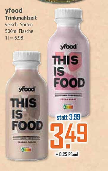 yfood Trinkmahlzeit verschiedene Sorten 500ml Flasche
