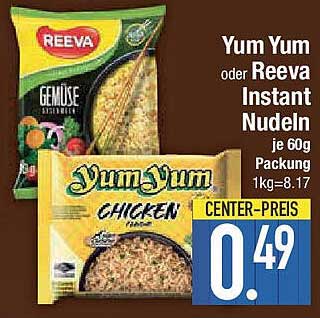 Yum Yum oder Reeva Instant Nudeln je 60g Packung