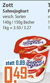 Zott Sahnejoghurt verschiedene Sorten - 140g / 150g Becher