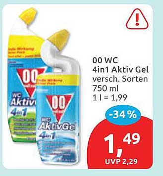 00 WC 4in1 Aktiv Gel versch. Sorten 750 ml 1 l = 1,99