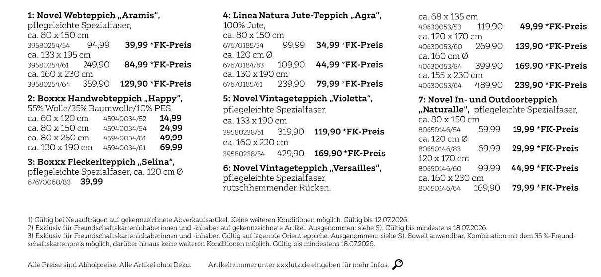 1: Novel Webteppich „Aramis“, pflegeleichte Spezialfaser, ca. 80 x 150 cm