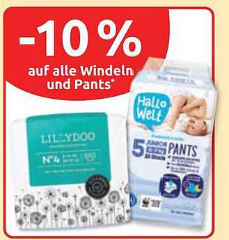 -10 % auf alle Windeln und Pants*