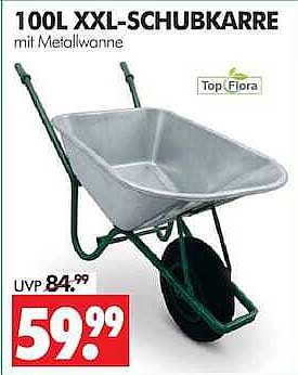 100L XXL-SCHUBKARRE mit Metallwanne