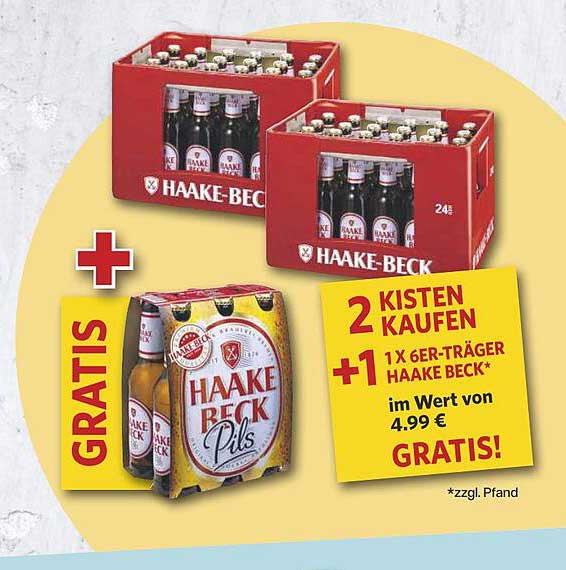 2 KISTEN KAUFEN +1 1X 6ER-TRÄGER HAAKE BECK* IM WERT VON 4.99 € GRATIS!