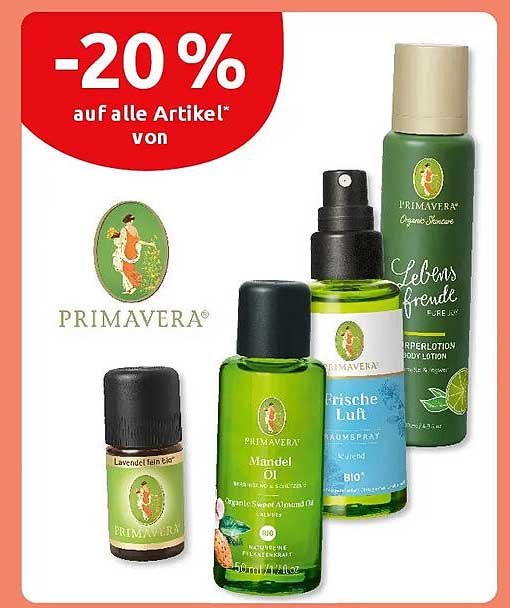 -20 % auf alle Artikel* von PRIMAVERA