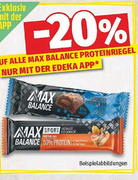 -20% AUF ALLE MAX BALANCE PROTEINRIEGEL NUR MIT DER EDEKA APP*