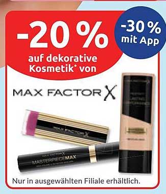 -20% auf dekorative Kosmetik von MAX FACTOR X