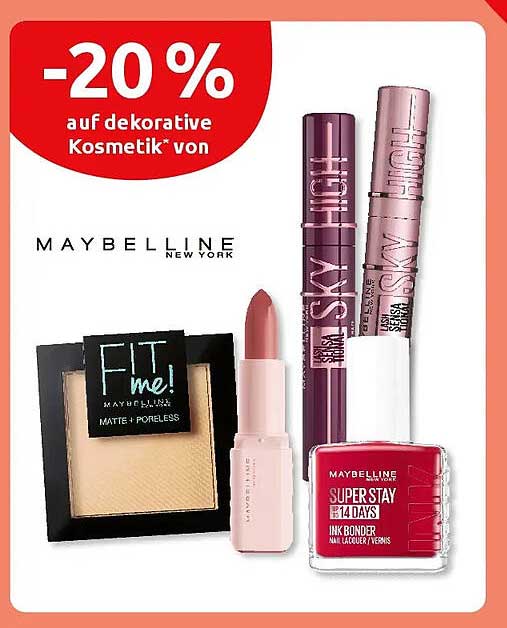 -20 % auf dekorative Kosmetik* von Maybelline New York
