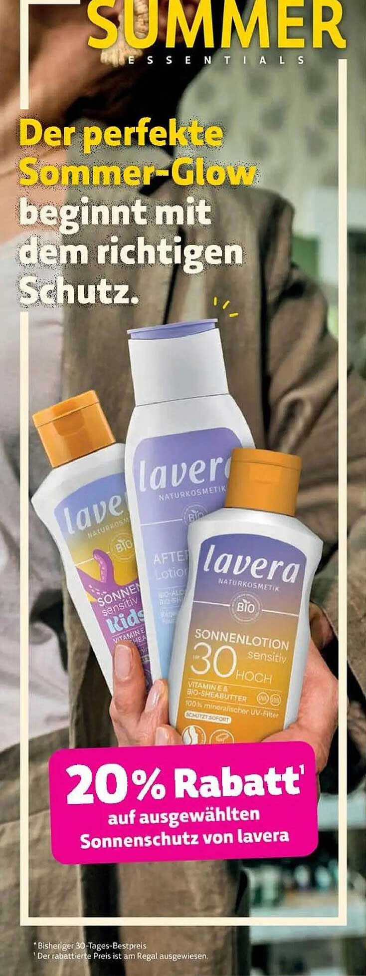 20% Rabatt auf ausgewählten Sonnenschutz von lavera