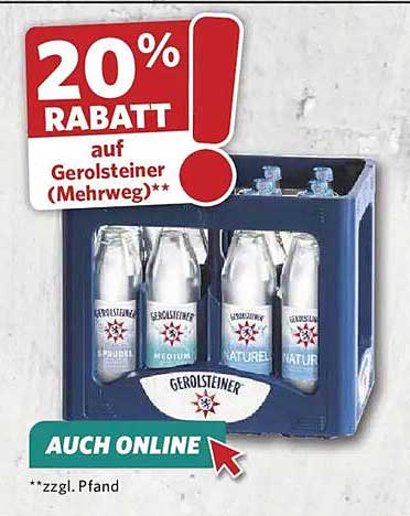 20% RABATT auf Gerolsteiner (Mehrweg)**