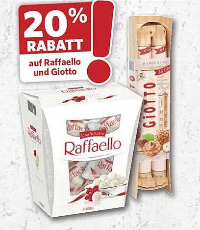 20% RABATT auf Raffaello und Giotto