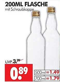 200ML FLASCHE mit Schraubkappe
