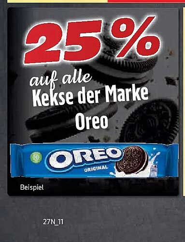 25% auf alle Kekse der Marke Oreo