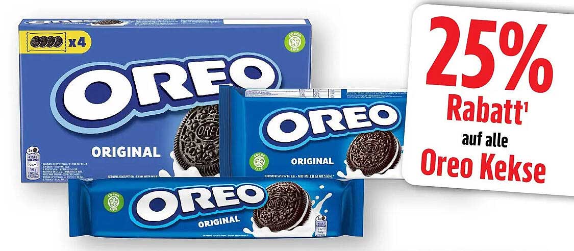 25% Rabatt auf alle Oreo Kekse