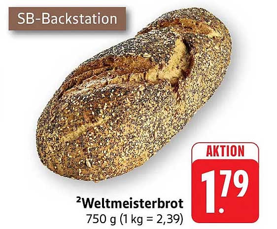 ²Weltmeisterbrot 750 g (1 kg = 2,39)