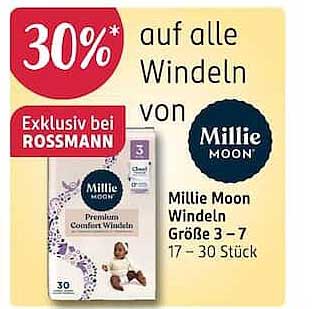 30%* auf alle Windeln von Millie Moon