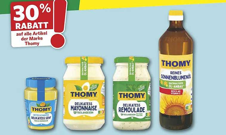 30% RABATT auf alle Artikel der Marke Thomy