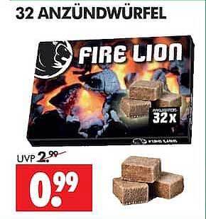 32 ANZÜNDWÜRFEL FIRE LION