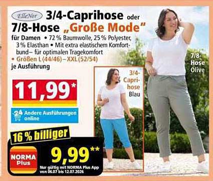 3/4-Caprihose oder 7/8-Hose „Große Mode“