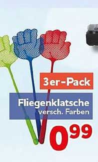 3er-Pack Fliegenklatsche versch. Farben