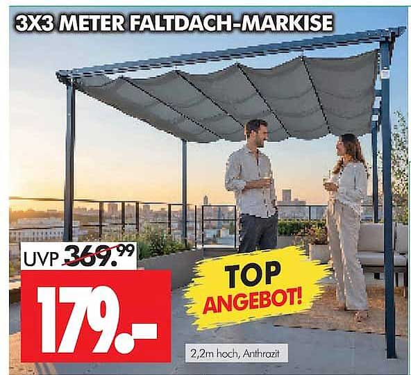 3X3 METER FALTDACH-MARKISE