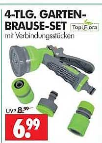4-TLG. GARTEN-BRAUSE-SET mit Verbindungsstücken