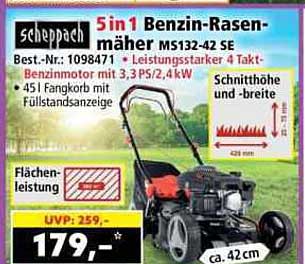 5 in 1 Benzin-Rasenmäher MS132-42 SE
