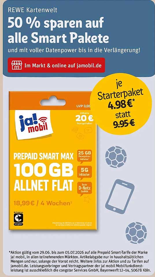50 % sparen auf alle Smart Pakete