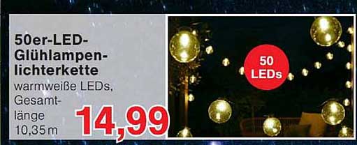 50er-LED-Glühlampen-Lichterkette