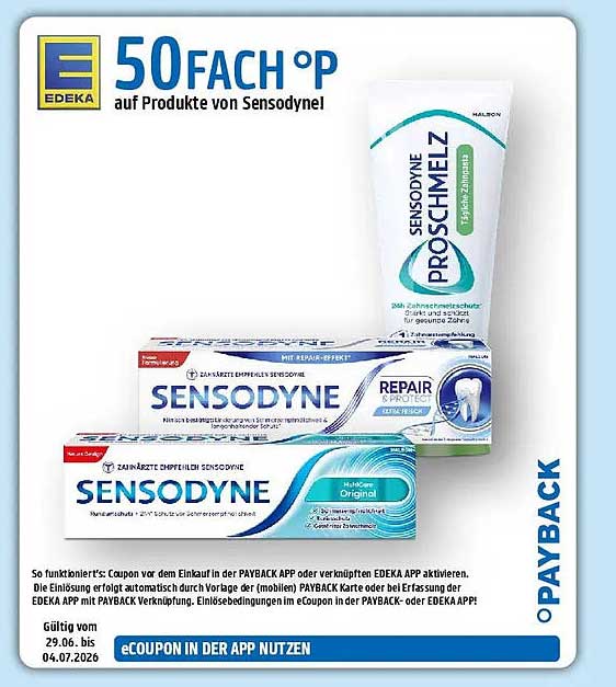 50FACH °P auf Produkte von Sensodyne