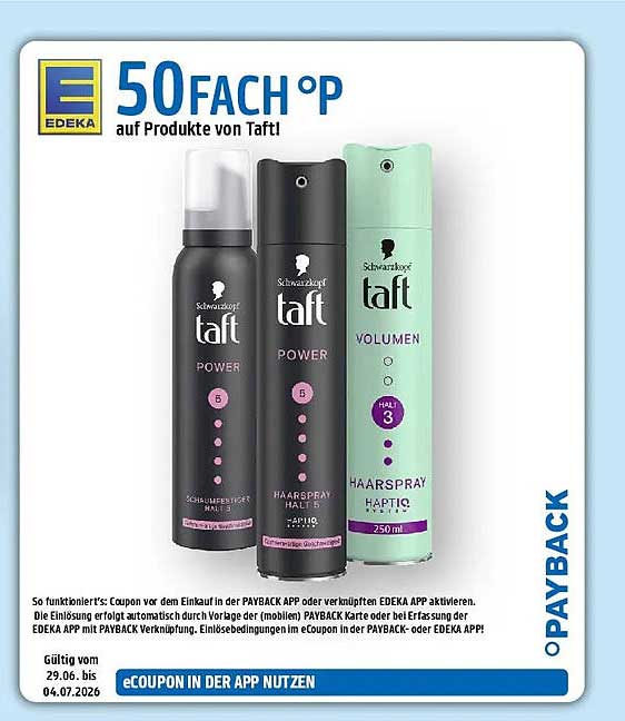 50FACH °P auf Produkte von Taft!
