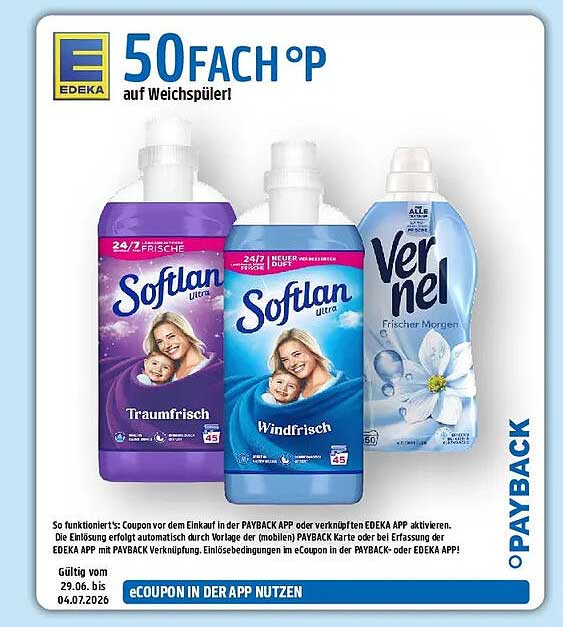 50FACH °P auf Weichspüler!