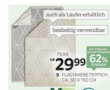 8 Flachwebeteppich, ca. 80 x 150 cm