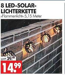 8 LED-SOLAR-LICHTERKETTE »Flammenlicht« 5,15 Meter