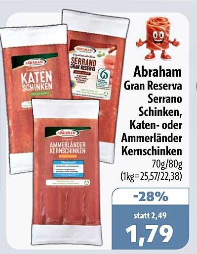 Abraham Gran Reserva Serrano Schinken, Katen- oder Ammerländer Kernschinken