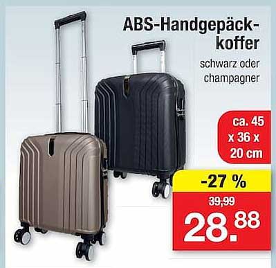 ABS-Handgepäck-koffer schwarz oder champagner