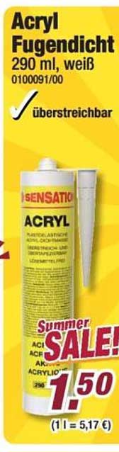 Acryl Fugendicht 290 ml, weiß 010091/00 überstreichbar