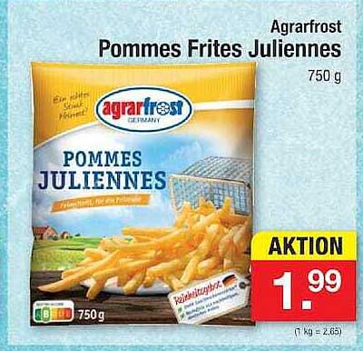 Agrarfrost Pommes Frites Juliennes 750 g