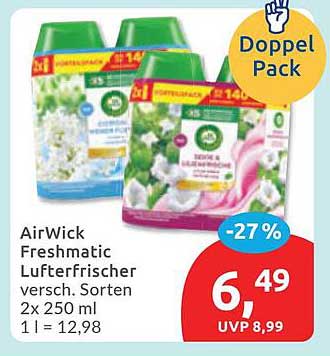 AirWick Freshmatic Lufterfrischer versch. Sorten 2x 250 ml 1 l = 12,98