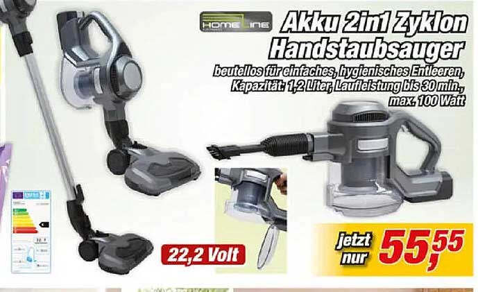 Akku 2in1 Zyklon Handstaubsauger