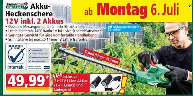 Akku-Heckenschere 12 V inkl. 2 Akkus