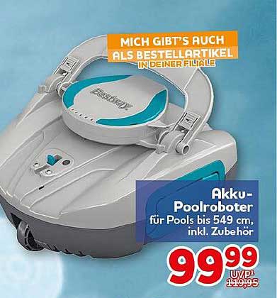 Akku-Poolroboter für Pools bis 549 cm, inkl. Zubehör