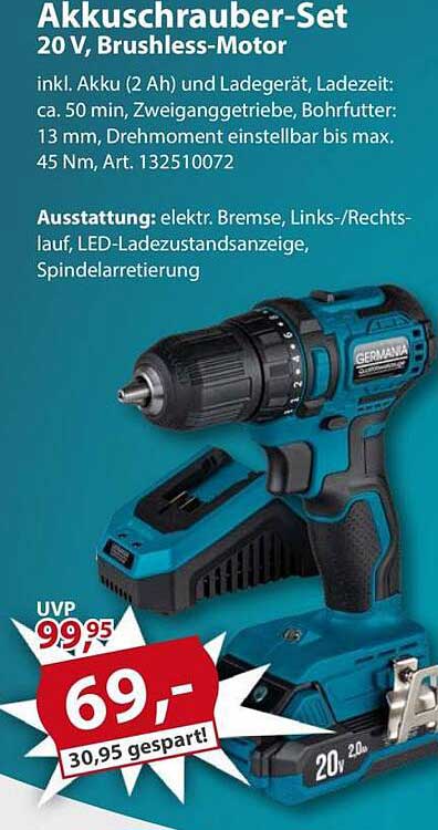 Akkuschrauber-Set 20 V, Brushless-Motor