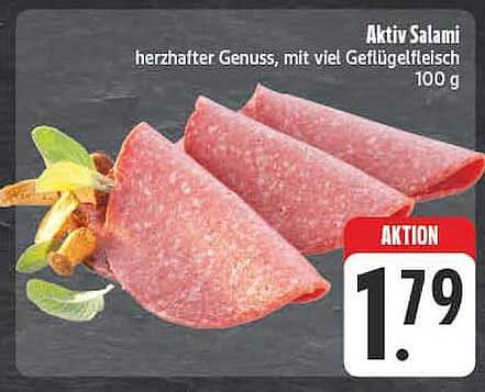 Aktiv Salami herzhaft Genuss, mit viel Geflügelfleisch 100 g