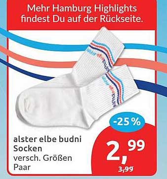 alster elbe budni Socken versch. Größen Paar