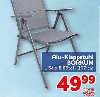 Alu-Klappstuhl BORKUM L 54 x B 66 x H 107 cm