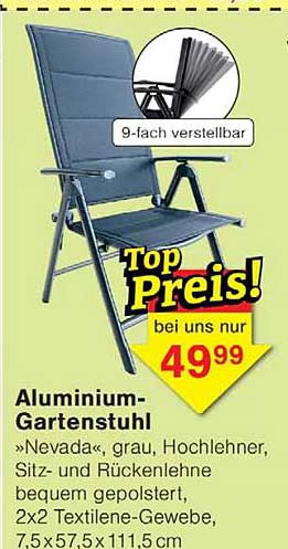 Aluminium-Gartenstuhl »Nevada«