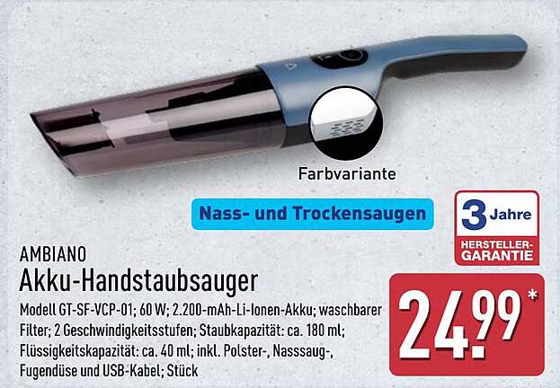 AMBIANO Akku-Handstaubsauger