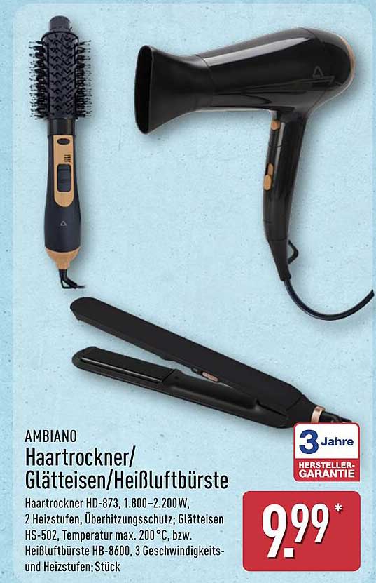 AMBIANO Haartrockner/ Glätteisen/Heißluftbürste